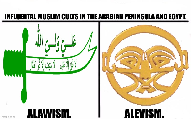 Who Would Win Blank | INFLUENTAL MUSLIM CULTS IN THE ARABIAN PENINSULA AND EGYPT. ALAWISM.                           ALEVISM. | image tagged in memes,desert,cults | made w/ Imgflip meme maker