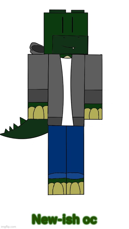 His name is Rathomus (srry the drawing is bad, I'm not use to drawing digitally) | New-ish oc | image tagged in alligator,crocodile,thing,his like both yet his own thing,stop reading the tags | made w/ Imgflip meme maker