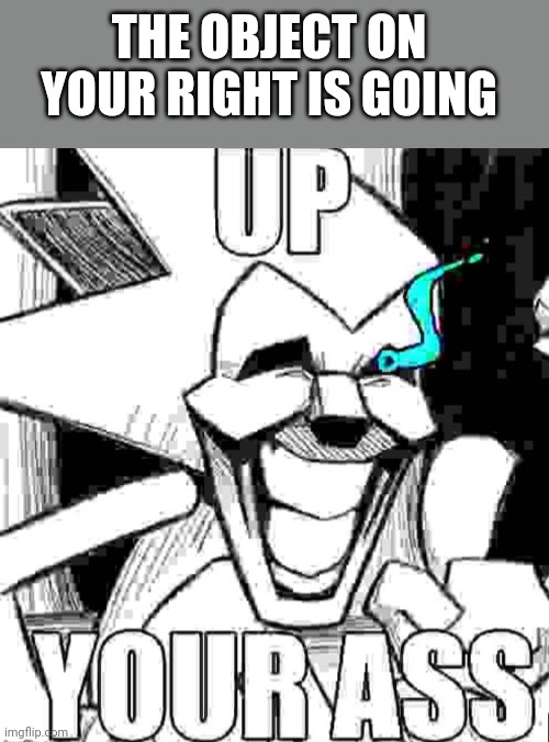 Up your ass majin sonic | THE OBJECT ON YOUR RIGHT IS GOING | image tagged in up your ass majin sonic | made w/ Imgflip meme maker