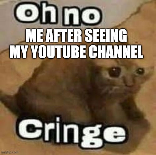 oH nO cRInGe | ME AFTER SEEING MY YOUTUBE CHANNEL | image tagged in oh no cringe | made w/ Imgflip meme maker