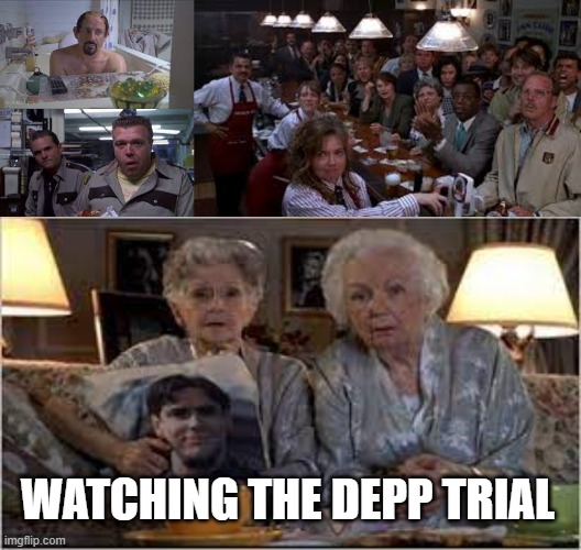 WATCHING THE DEPP TRIAL | WATCHING THE DEPP TRIAL | image tagged in johnny depp,amber heard,amber turd,depp trial | made w/ Imgflip meme maker