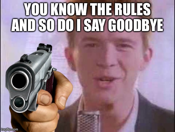 YOU KNOW THE RULES AND SO DO I SAY GOODBYE | made w/ Imgflip meme maker