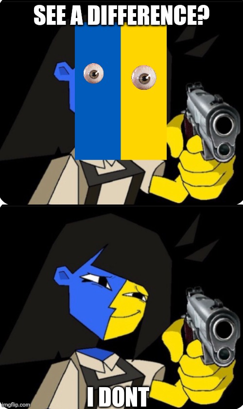 SEE A DIFFERENCE? I DONT | image tagged in ena with gun | made w/ Imgflip meme maker