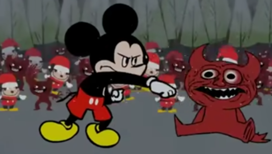 Mickey punhes Krima Blank Meme Template
