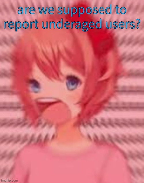 Mod note: no. We don't crusader kids at this time. | are we supposed to report underaged users? | image tagged in a | made w/ Imgflip meme maker