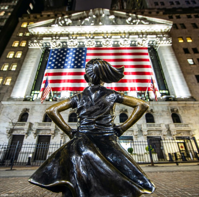 Dissent is patriotic. | image tagged in fearless girl statue | made w/ Imgflip meme maker