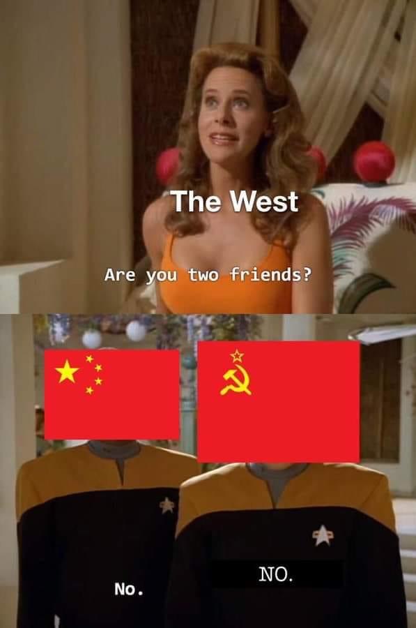 High Quality USSR vs. China Cold War Blank Meme Template