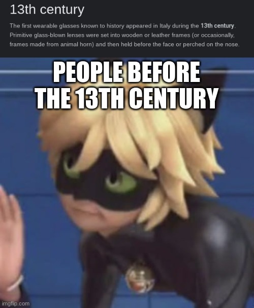 Cat Noir | PEOPLE BEFORE THE 13TH CENTURY | image tagged in memes | made w/ Imgflip meme maker