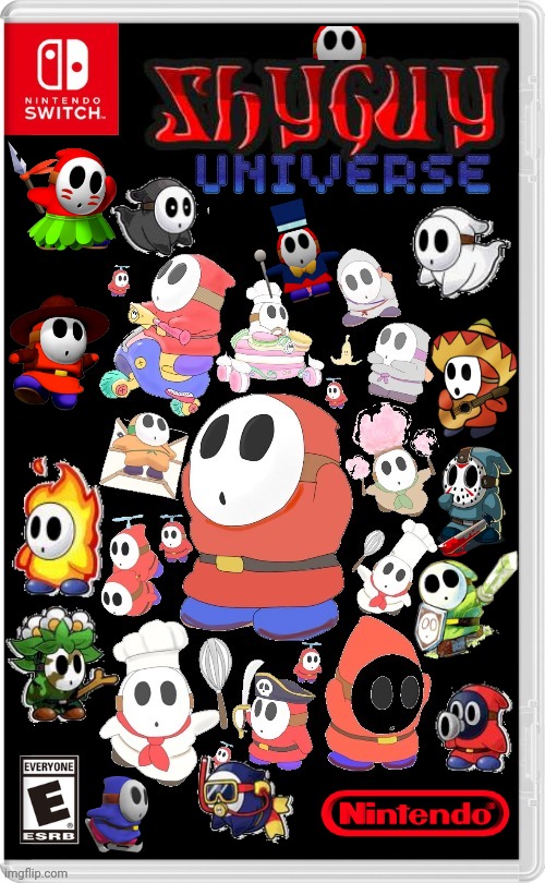 EVERYTHING SHY GUY | image tagged in nintendo switch,shy guy,super mario bros,shy guy game,fake switch games | made w/ Imgflip meme maker