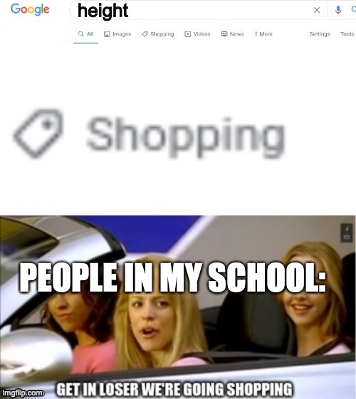 Google search shopping | height; PEOPLE IN MY SCHOOL: | image tagged in google search shopping | made w/ Imgflip meme maker