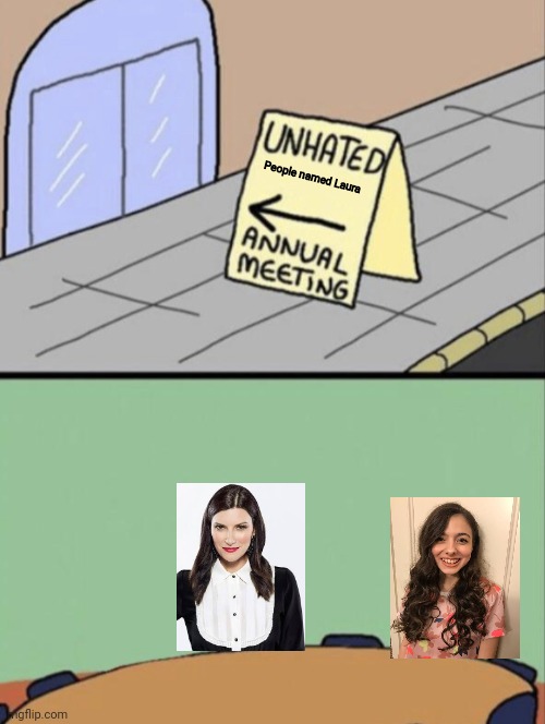 Unhated people named Laura (ft. Laura Bretan and Laura Pausini | People named Laura | image tagged in unhated blank annual meeting,funny memes,laura pausini,laura bretan,funny,singers | made w/ Imgflip meme maker