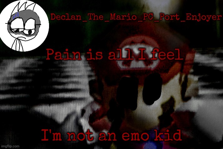 I'm not an emo kid | image tagged in declan's mario rom edge template | made w/ Imgflip meme maker
