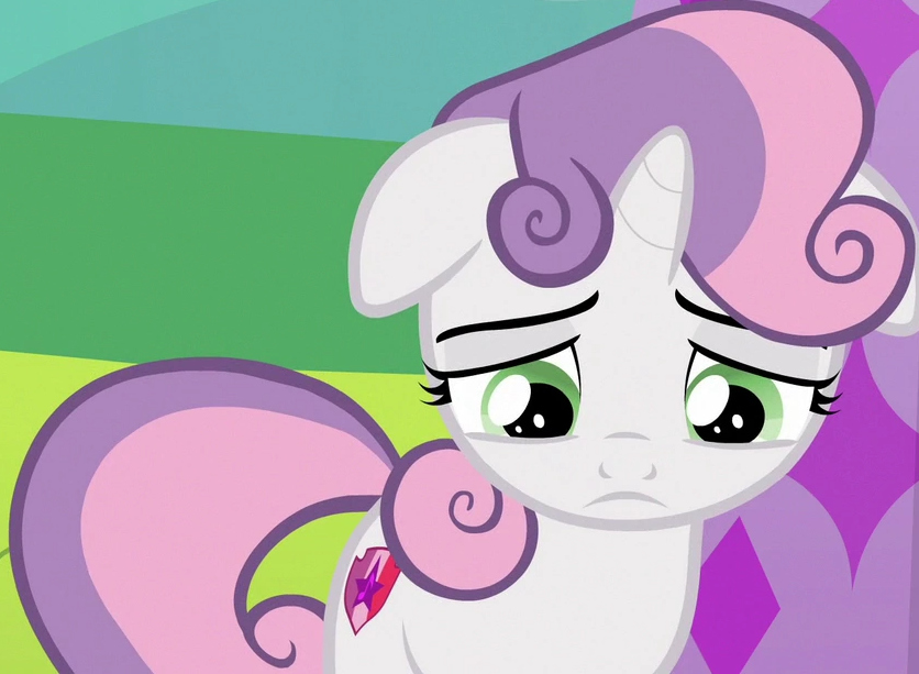 High Quality sweetie belle's depressed face Blank Meme Template