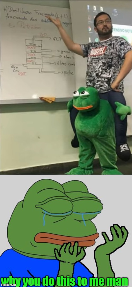 why you do this to me man | image tagged in pepe cry | made w/ Imgflip meme maker
