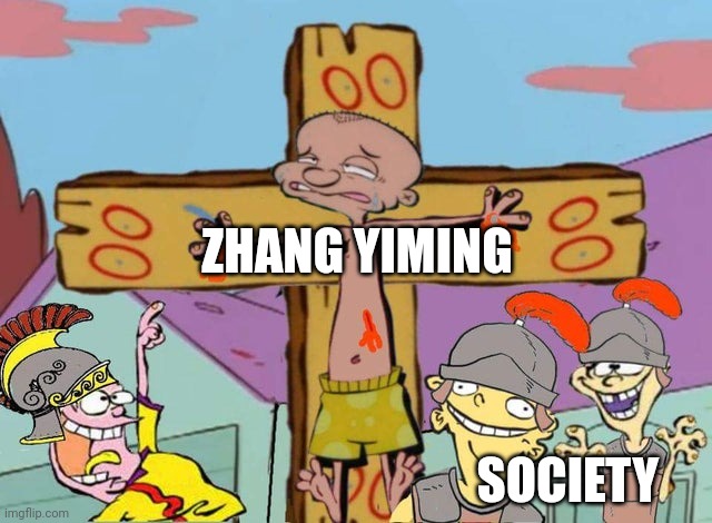 Ed edd and Eddy crucifixion | ZHANG YIMING SOCIETY | image tagged in ed edd and eddy crucifixion | made w/ Imgflip meme maker