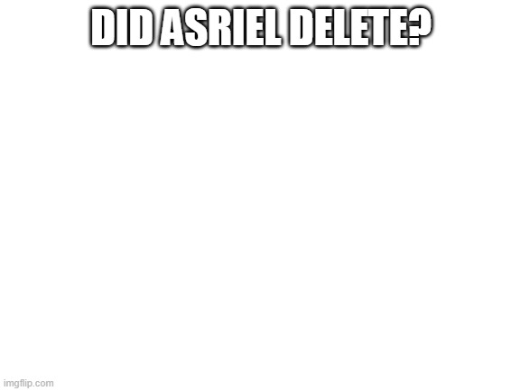 Blank White Template | DID ASRIEL DELETE? | image tagged in blank white template | made w/ Imgflip meme maker