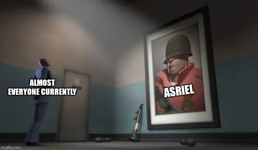 he was a good son real good, maybe even the best | ASRIEL; ALMOST EVERYONE CURRENTLY | image tagged in spy looking at rick may picture | made w/ Imgflip meme maker