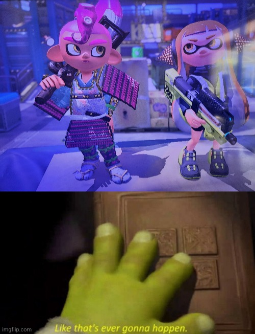 True Octo Samurai x Aqua is impossible | image tagged in like that's ever gonna happen | made w/ Imgflip meme maker