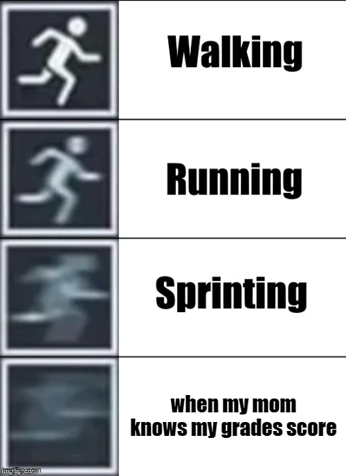 Very Fast | when my mom knows my grades score | image tagged in very fast | made w/ Imgflip meme maker