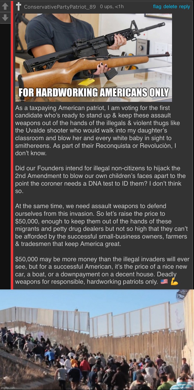 They wanted to know our official position on guns. Well here it is, libtrads. | image tagged in illegal immigrants,libtrads,guns,patriots,'murica,conservative party | made w/ Imgflip meme maker