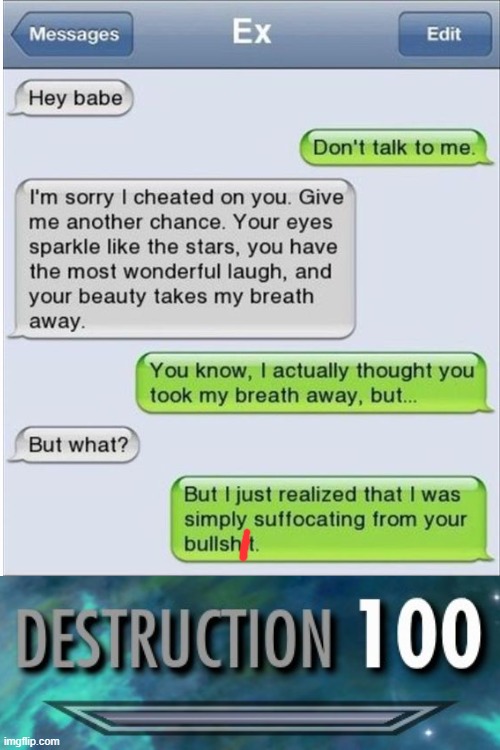 ooooooof get rekt | image tagged in roasting,roasted,destruction 100,text messages | made w/ Imgflip meme maker