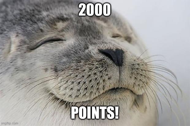 Yay! |  2000; POINTS! | image tagged in memes,satisfied seal | made w/ Imgflip meme maker