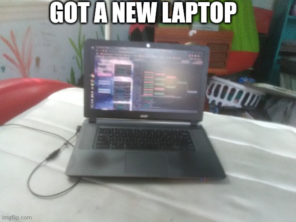 Getting used to it being bigger | GOT A NEW LAPTOP | image tagged in laptop | made w/ Imgflip meme maker