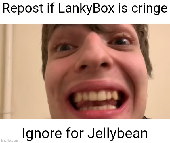 E | Repost if LankyBox is cringe; Ignore for Jellybean | image tagged in russian guy staring,memes | made w/ Imgflip meme maker