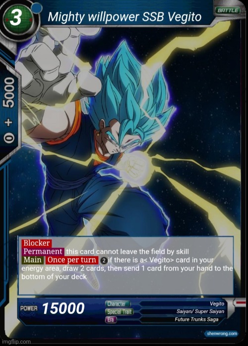 Use the sheer force of will this this all new card | image tagged in dbz | made w/ Imgflip meme maker