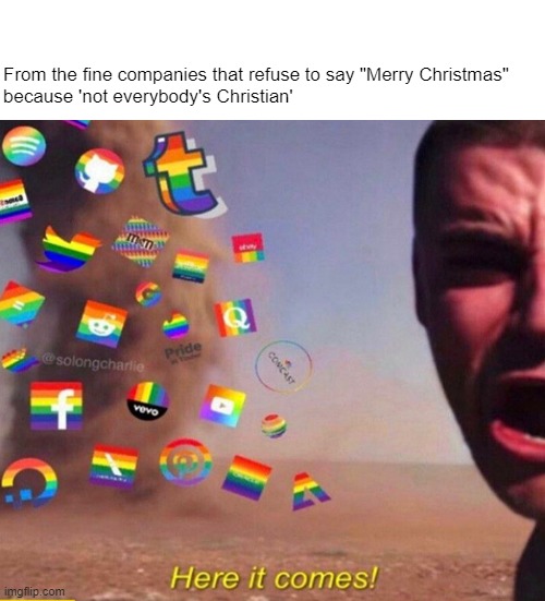 Now that's some straight pride right there. | From the fine companies that refuse to say "Merry Christmas" 
because 'not everybody's Christian' | made w/ Imgflip meme maker