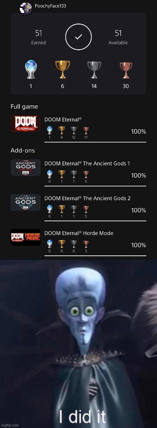 I…I did it | image tagged in i did it,doom eternal,what do i do now,ultra nightmare i guess,thats gonna be fun | made w/ Imgflip meme maker