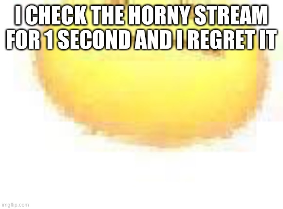 ASCEND | I CHECK THE HORNY STREAM FOR 1 SECOND AND I REGRET IT | image tagged in ascend | made w/ Imgflip meme maker