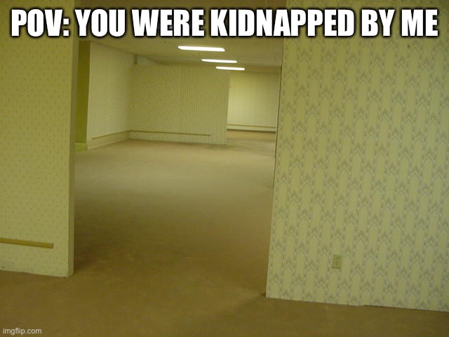 The Backrooms | POV: YOU WERE KIDNAPPED BY ME | image tagged in the backrooms | made w/ Imgflip meme maker