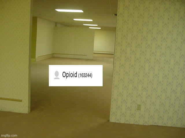 I put opioid in the backrooms | image tagged in the backrooms | made w/ Imgflip meme maker