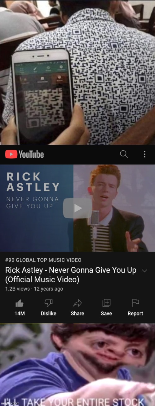 rickroll shirt | image tagged in i will take your entire stock,rickroll,rick roll,never gonna give you up,never gonna let you down | made w/ Imgflip meme maker