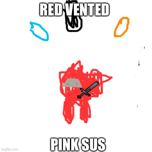 I drew this myself | RED VENTED; PINK SUS | image tagged in memes,blank transparent square | made w/ Imgflip meme maker