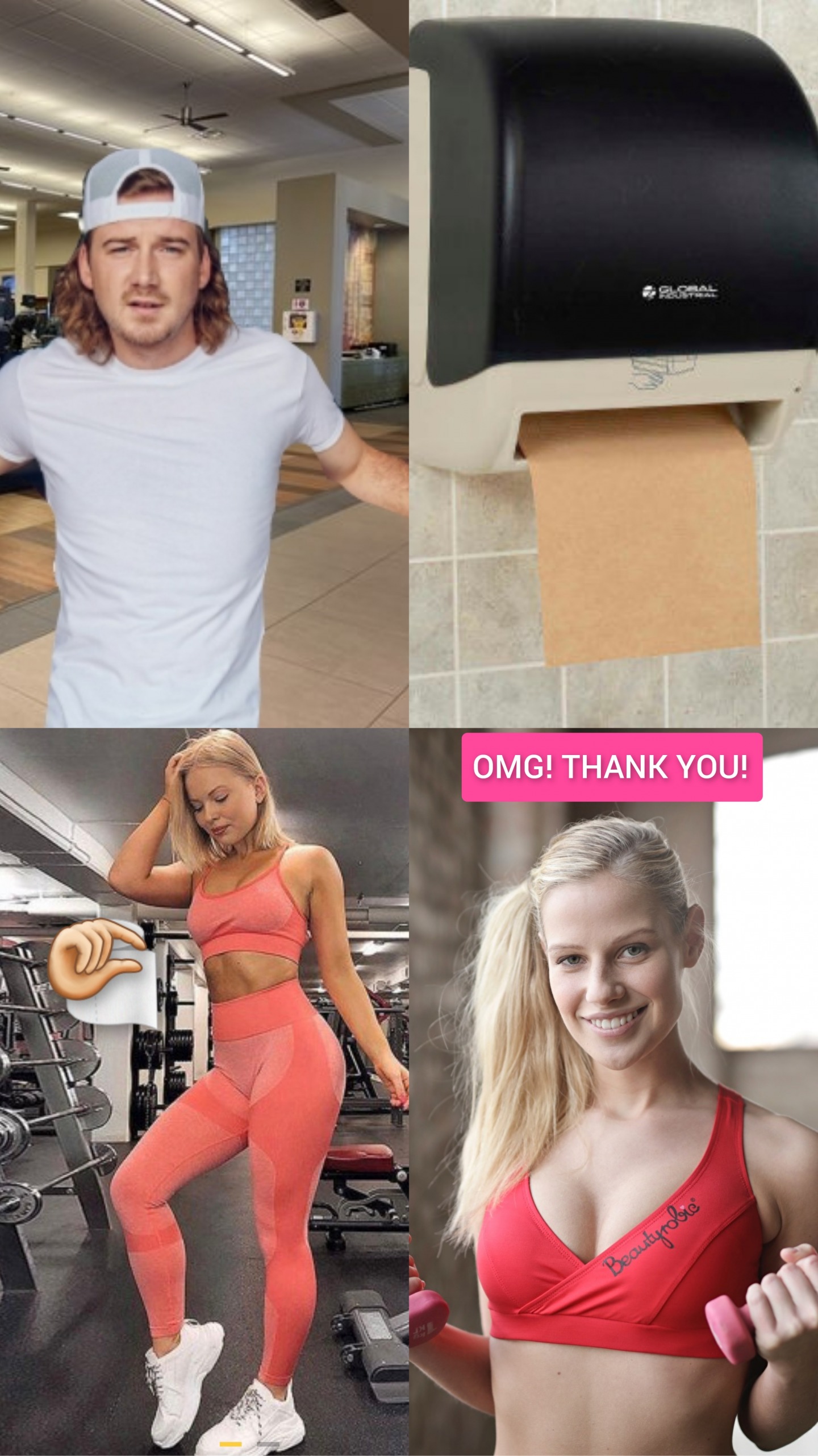 High Quality Only way to pick up a chick at the gym Blank Meme Template