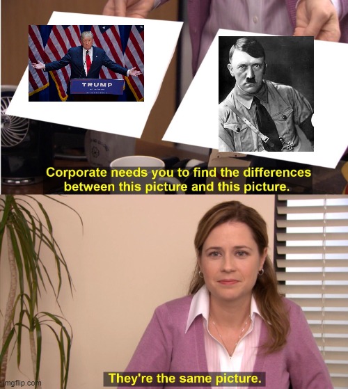 They are both bad people | image tagged in memes,they're the same picture,president_joe_biden,trump,hitler | made w/ Imgflip meme maker