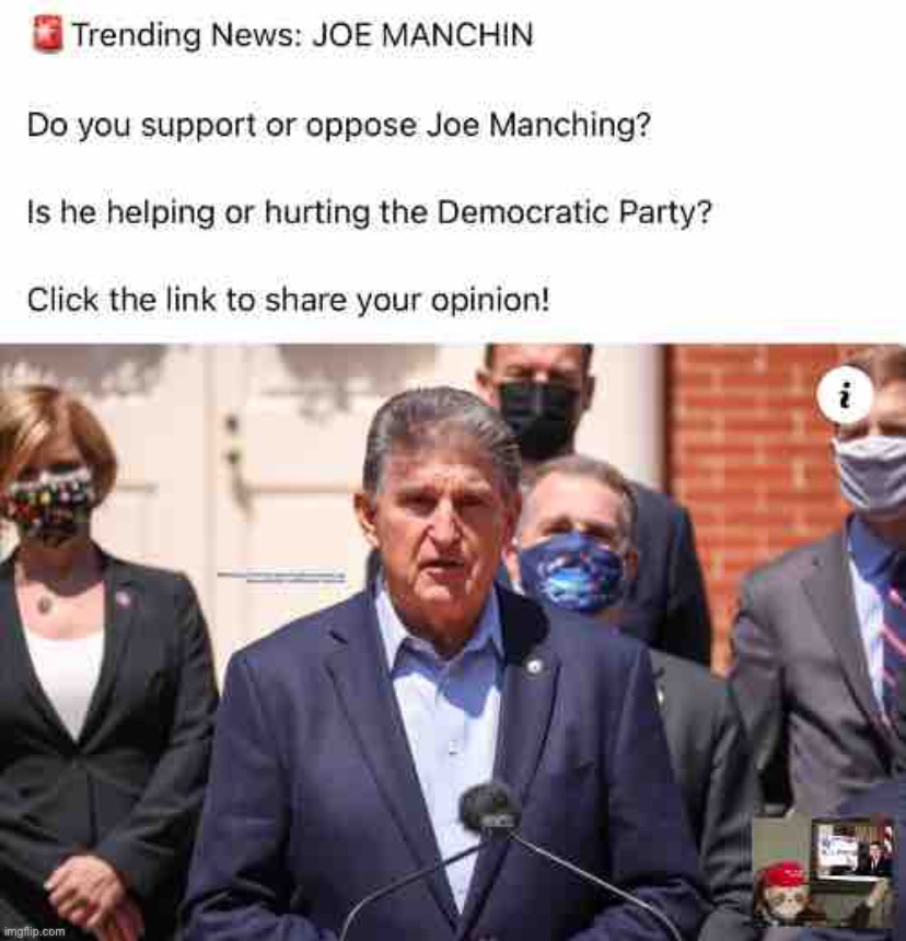 Support or oppose Joe Manching? | image tagged in conservative party joe manching,joe manchin,joe manching,vote,in,poll | made w/ Imgflip meme maker