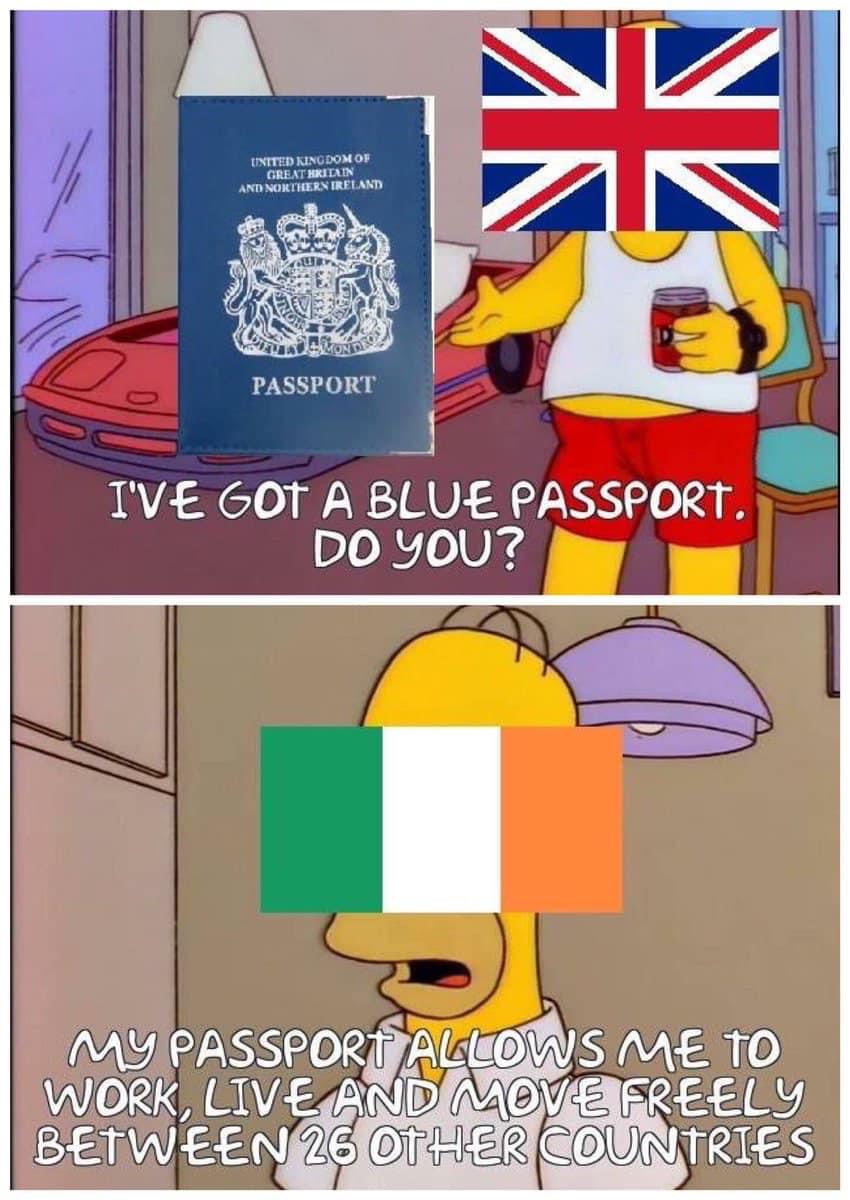 U.K. vs. Irish passport Blank Meme Template