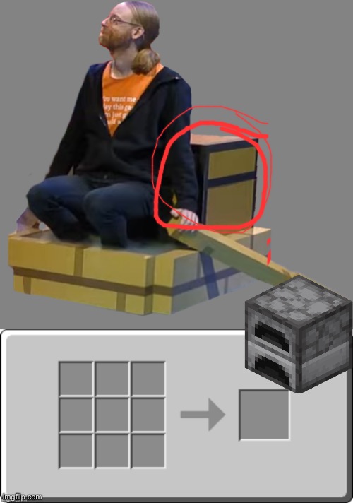 image tagged in jeb in chest boat,crafting table meme | made w/ Imgflip meme maker