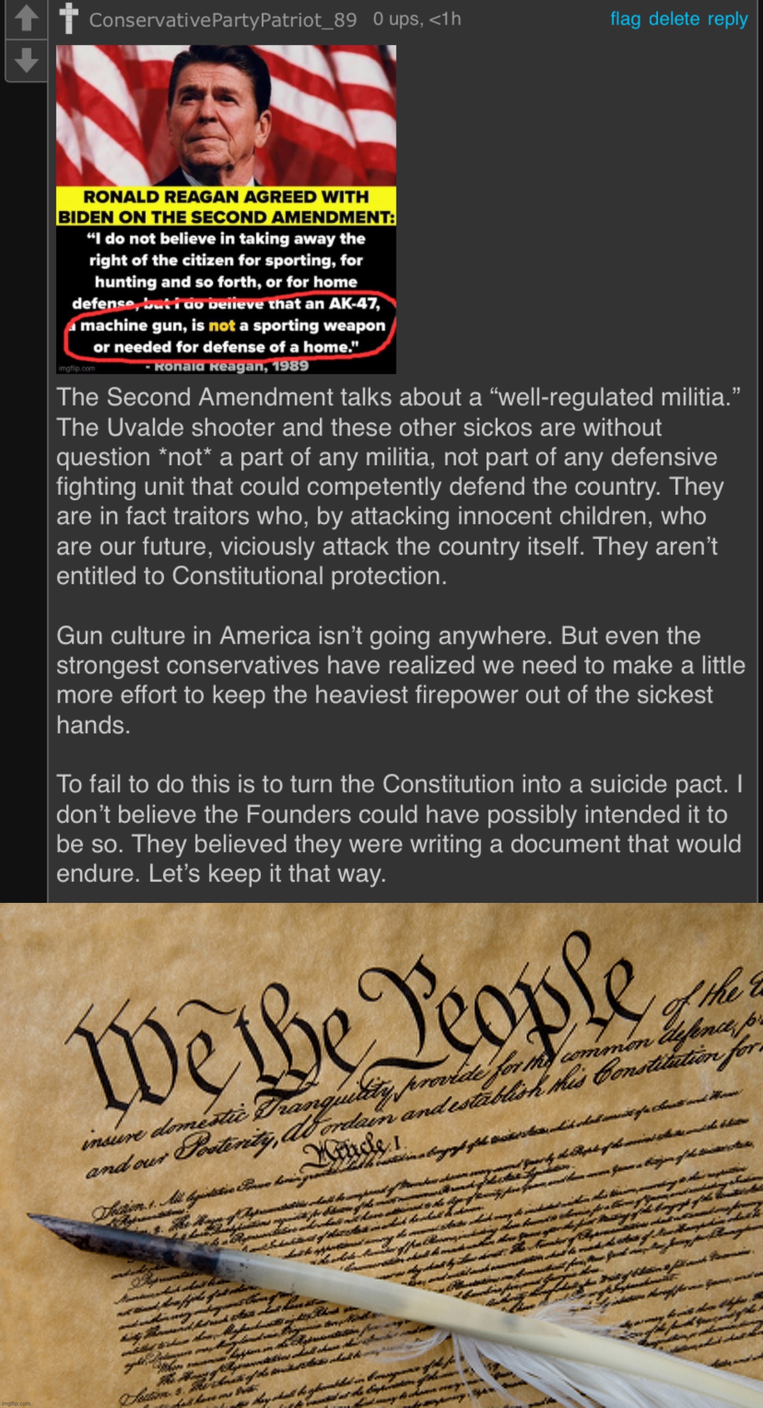 The Constitutional case for gun reform. Yes, a plain reading of 2A supports at least some gun laws. | image tagged in constitutional argument for gun control,constitution,gun control,the constitution,second amendment,2nd amendment | made w/ Imgflip meme maker