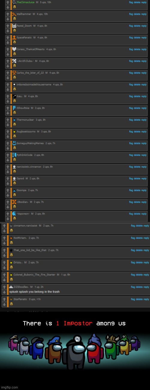 image tagged in there is one impostor among us | made w/ Imgflip meme maker