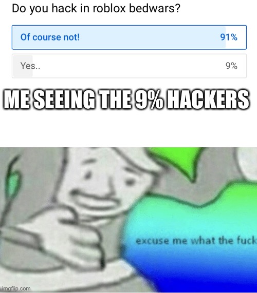 What the | ME SEEING THE 9% HACKERS | image tagged in excuse me wtf blank template | made w/ Imgflip meme maker