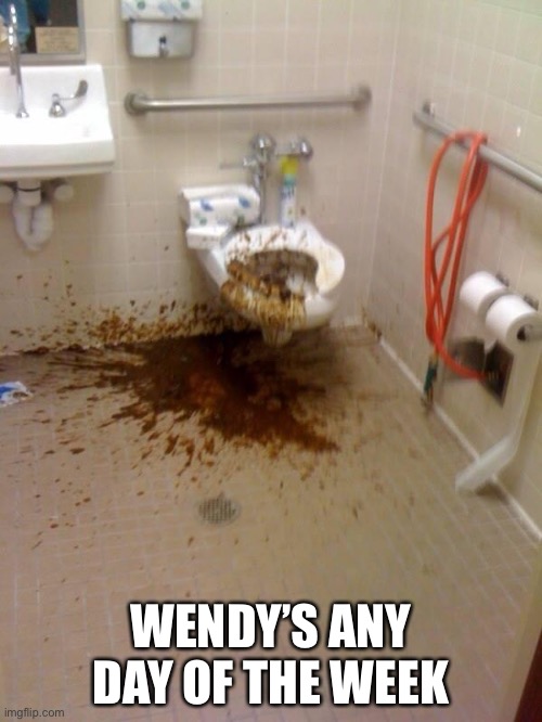 Girls poop too | WENDY’S ANY DAY OF THE WEEK | image tagged in girls poop too | made w/ Imgflip meme maker