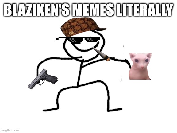 Blank White Template | BLAZIKEN'S MEMES LITERALLY | image tagged in blank white template | made w/ Imgflip meme maker