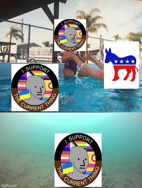 Mother Ignoring Kid Drowning In A Pool | image tagged in mother ignoring kid drowning in a pool,current thing,democrats | made w/ Imgflip meme maker