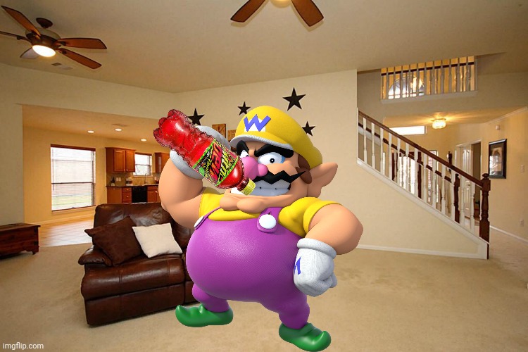 Wario drinks Hot Flamin Mountain Dew and dies cuz his stomach was burning.mp3 | image tagged in wario,wario dies,mountain dew,drink | made w/ Imgflip meme maker