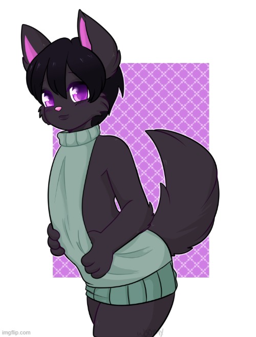 By w00my | image tagged in furry,femboy,cute,adorable,sweater | made w/ Imgflip meme maker