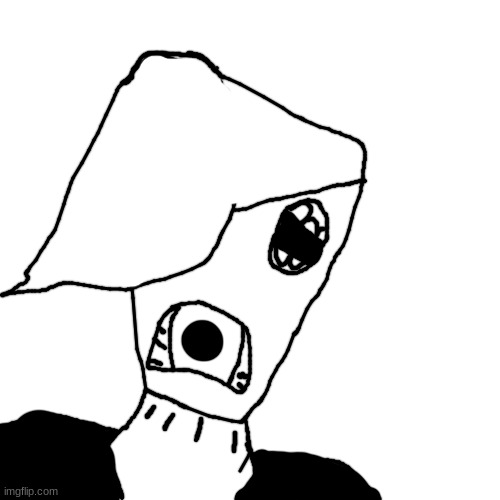 A photo of G-95 with her oral eye exposed, taken by an anonymous survivor. | made w/ Imgflip meme maker